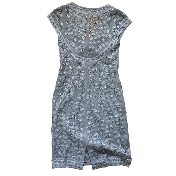 Sue Wong Nocturne Beaded Cocktail Dress New Tags Size 4 Silver Gray Vintage - Picture 2 of 6